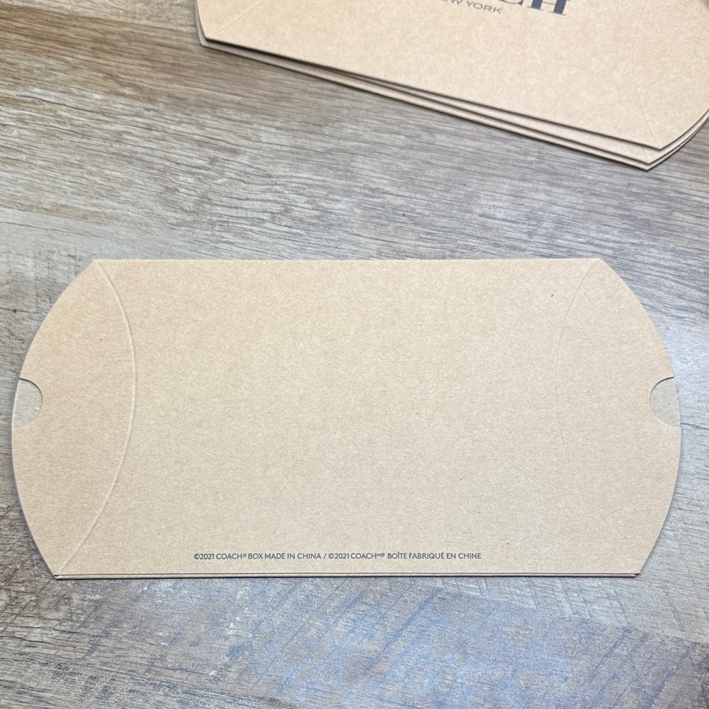Set of 5 Coach Kraft Brown Pillow Gift Boxes for mini wallet 9.5”x5” - Picture 4 of 6